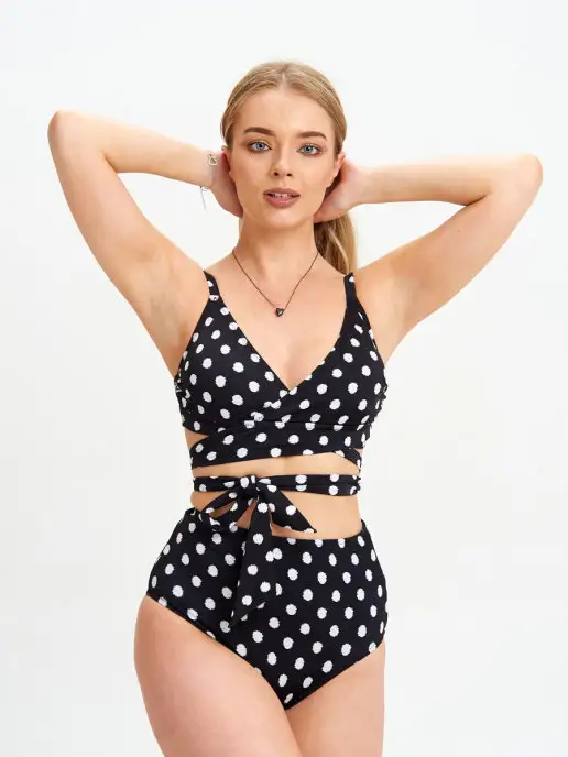 H&V SWIMWEAR Плавки купальные высокие слипы, черный, фото 2