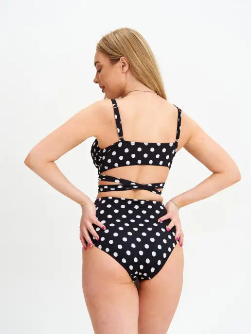 H&V SWIMWEAR Плавки купальные высокие слипы, черный, фото 3
