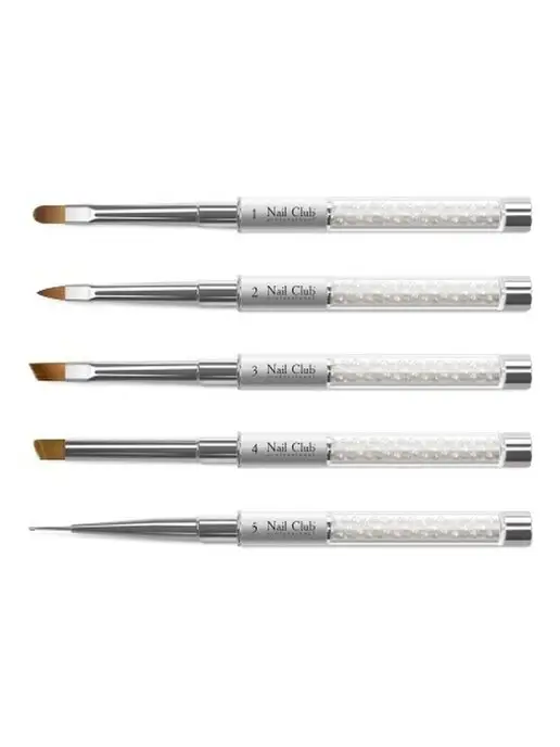 Nail Club Professional Набор кистей и дотс SILVER BRUSHES, серебристый, фото 4