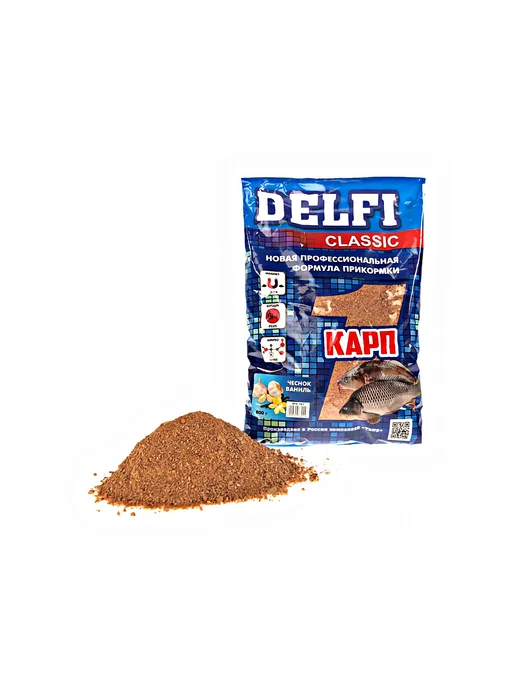 DELFI Прикормка 800гр, карп чеснок+ваниль, 800 г