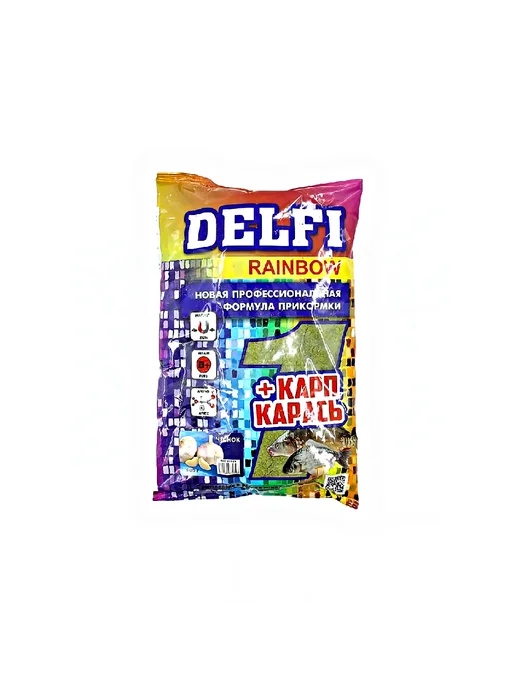 DELFI Прикормка карп карась чеснок, зеленая, зеленый