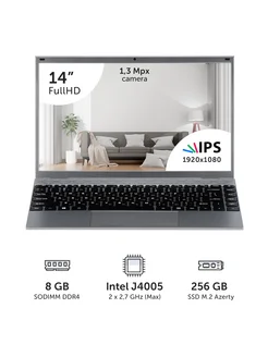 Ноутбук AZ-1402 14" J4005 2x2.0Ghz, 8Gb, 256Gb Azerty 89106169 купить за 14 906 ₽ в интернет-магазине Wildberries