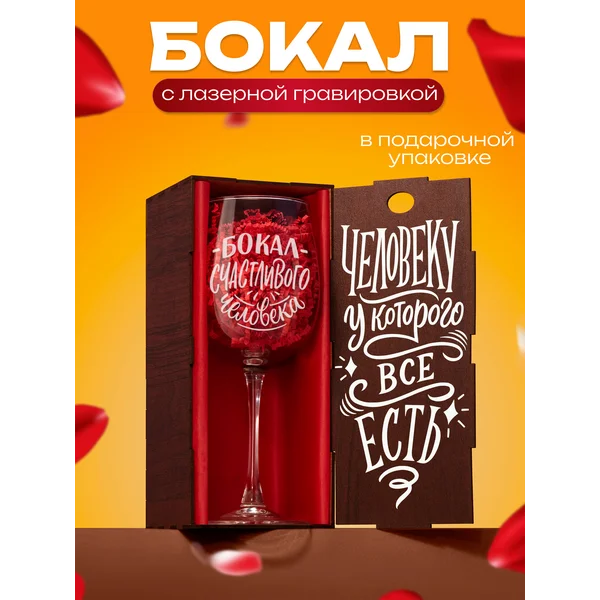 Бокал для вина с надписью прикольный подарочный
