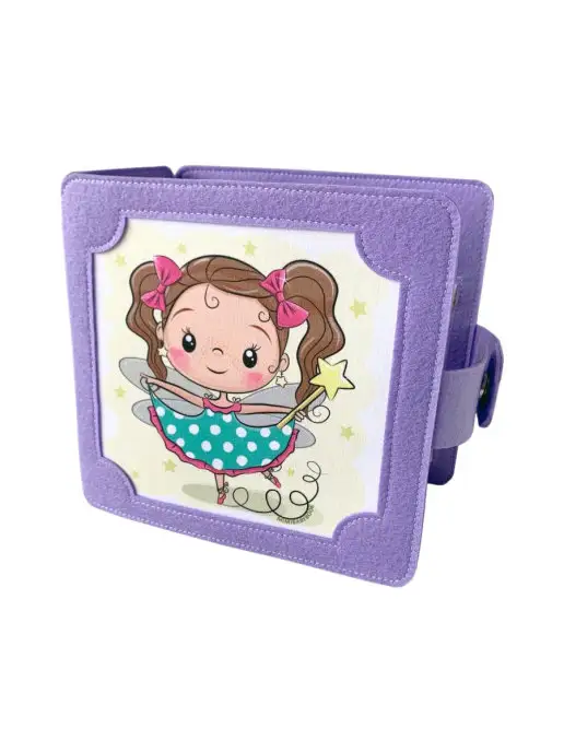 MimiBabyBook Обложка для игрушки развивающей тактильной книжки из фетра, голубой