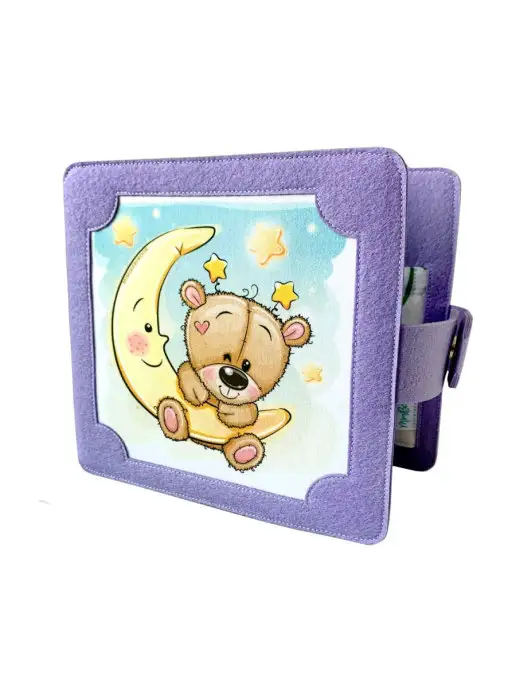 MimiBabyBook Обложка для тактильной книги игрушки на липучках для малышей, голубой