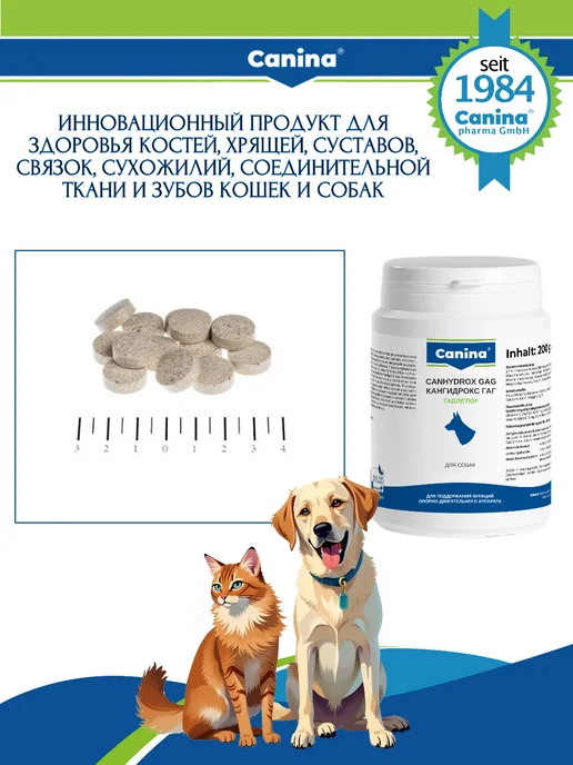 Canina pharma GmbH Хондропротекторы для собак, витамины Canhydrox GAG 120 таб, вариант, фото 2
