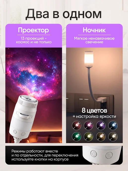 ТЕХНАРЁВ Мини проектор звездное небо USB, вариант, фото 5