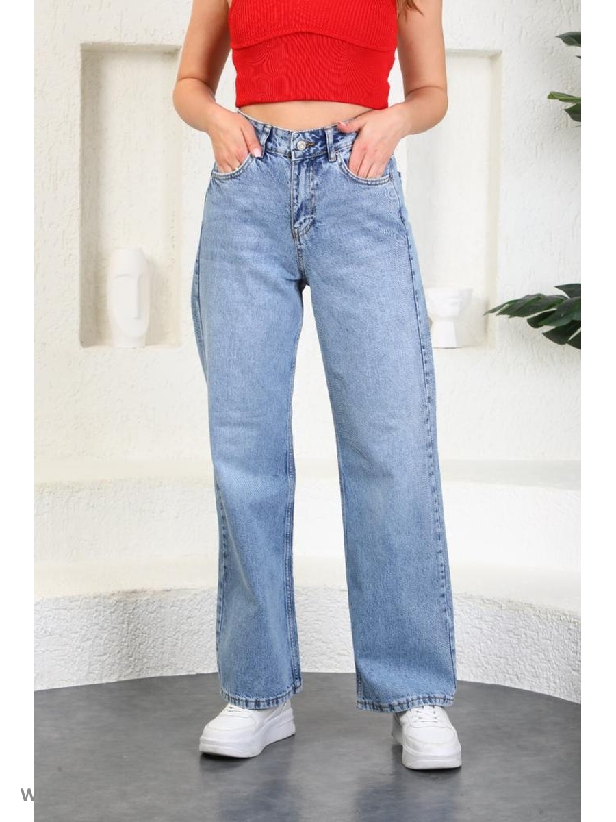 джинсы с накладными карманами женские