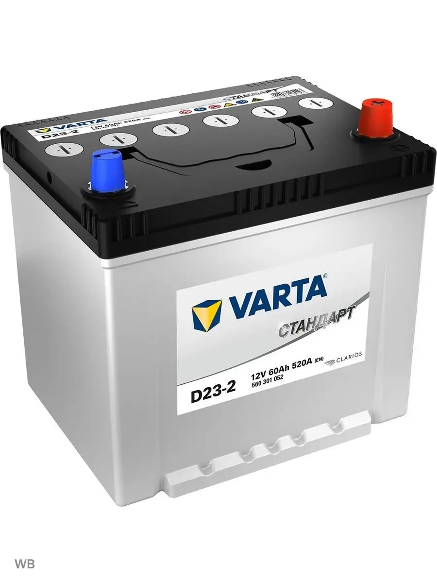 Аккумулятор Стандарт D23 60 Ач 520A обратная полярность VARTA 90274866 купить за 8 178 ₽ в интернет-магазине Wildberries