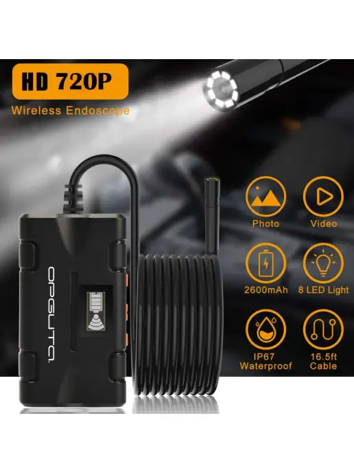 Орбита Эндоскоп для смартфона wi fi, черный, фото 2