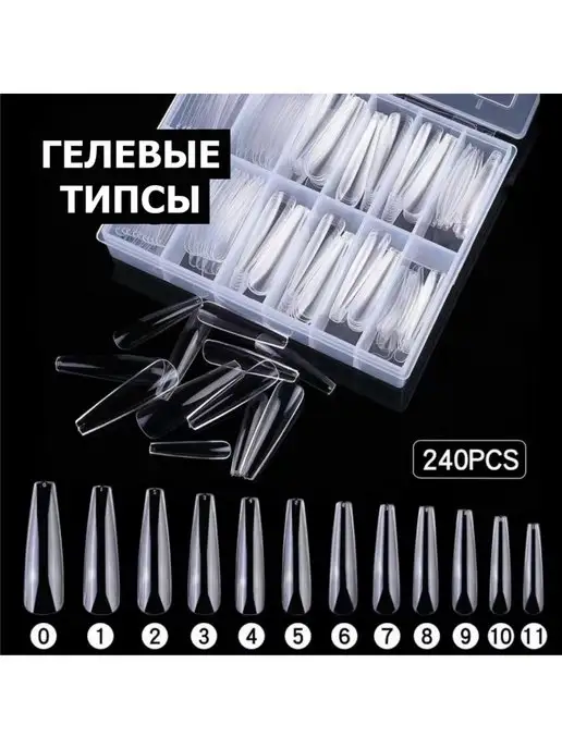 Nellers Типсы для наращивания, черный