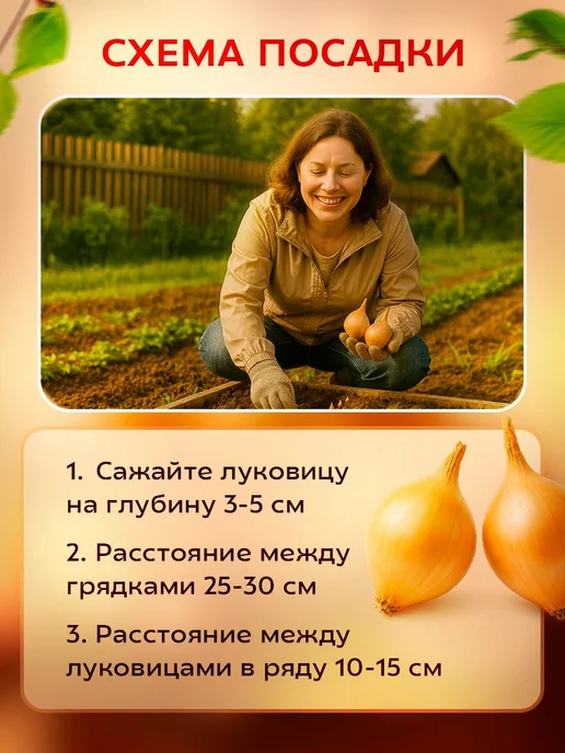 И дача и радость Лук севок на посадку весной на головку Штутгартер Ризен 2026, желтый, фото 2