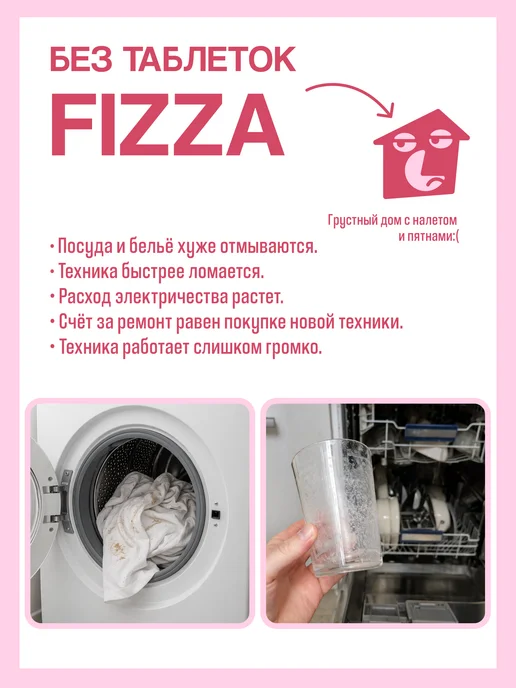 Fizza Очиститель для стиральных и посудомоечных машин в таблетках, вариант, фото 3