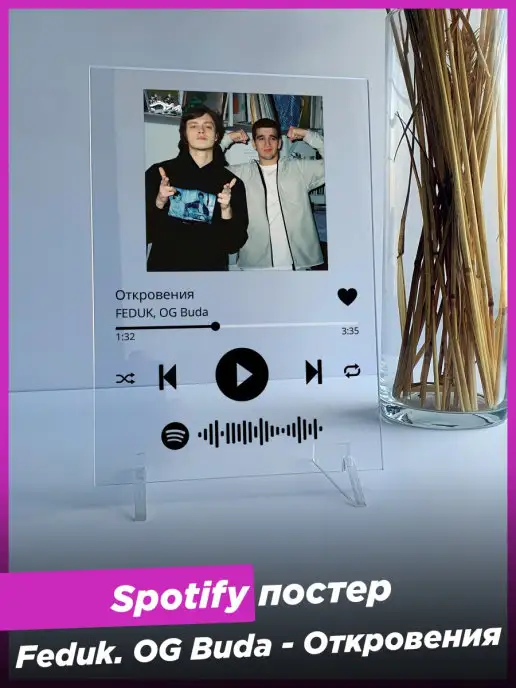 Spotify Poster Spotify постер OG Buda FEDUK спотифай подарок другу фигурка