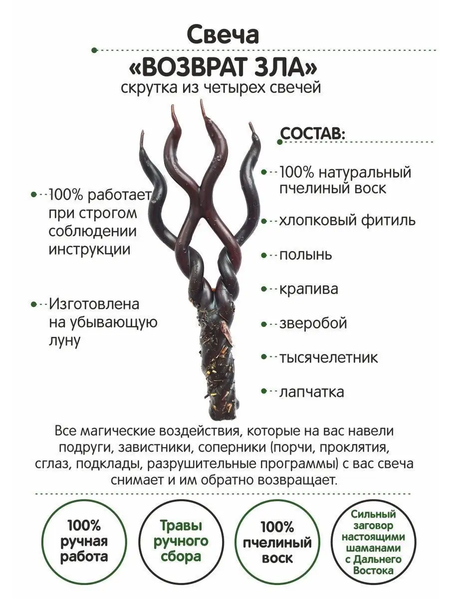 Возврат зла Магия свечей 90392367 купить за 860 ₽ в интернет-магазине  Wildberries