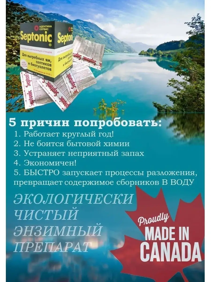 Средство для септика, дачного туалета, выгребной ямы 1 уп. АДЕНТИНА  90424201 купить за 579 ₽ в интернет-магазине Wildberries