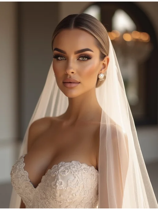 WedDay Фата свадебная короткая молочная, белый, фото 2