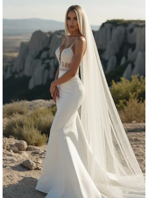 WedDay Фата свадебная длинная на гребне, вариант, фото 6