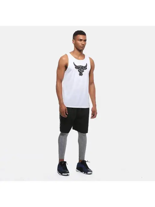 GIGANTEGYM Майка спортивная бодибилдинг, белый, фото 3
