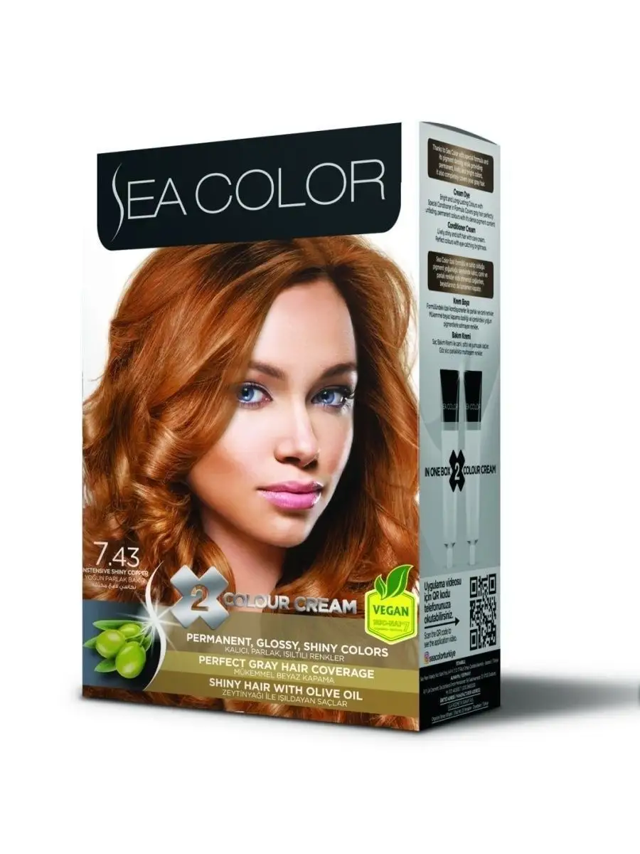 Стойкая краска для волос рыжая SEA COLOR 90507857 купить в  интернет-магазине Wildberries