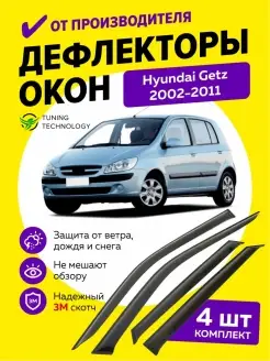 Дефлекторы окон ветровики для Хендай Гетц 2002-2011 хэтчбек Cobra Tuning Auto 90568081 купить за 1 588 ₽ в интернет-магазине Wildberries