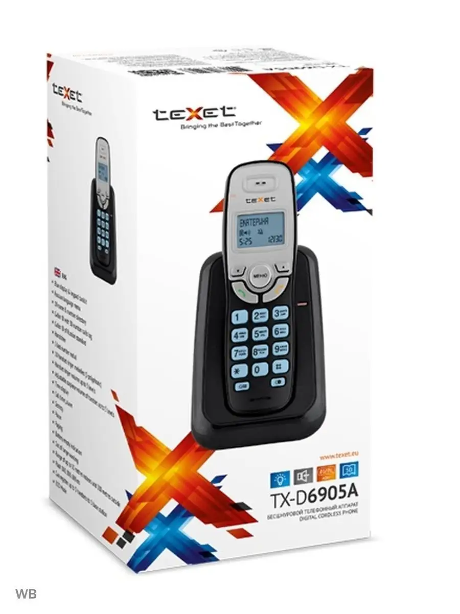 Радиотелефон teXet TX-D6905A, черный teXet 90619872 купить за 2 886 ₽ в  интернет-магазине Wildberries