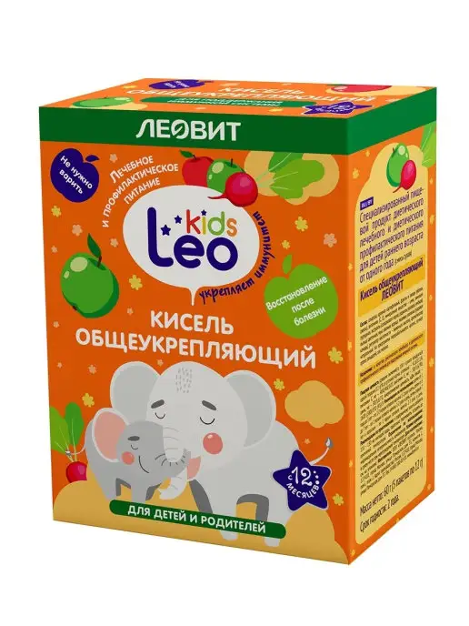 ЛЕОВИТ Кисель общеукрепляющий детский. 5 шт по 12 г, 5 шт, 12 г, фото 2