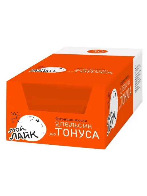 ЛЕОВИТ Батончик мюсли Апельсин для тонуса 30шт 25г, 30 шт, 25 г, фото 2