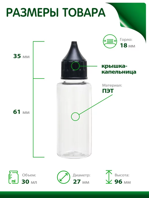 Greenea Флакон капельница 30 мл дорожный набор, 30 мл, фото 2