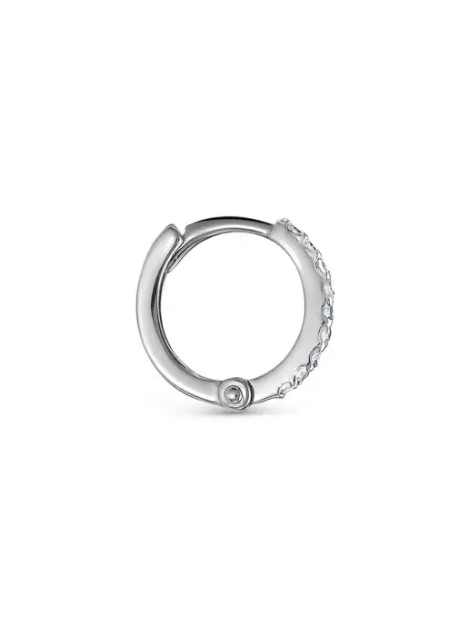 Vesna jewelry Пирсинг в ухо золото белое круглая моносерьга с бриллиантами, белый, фото 5