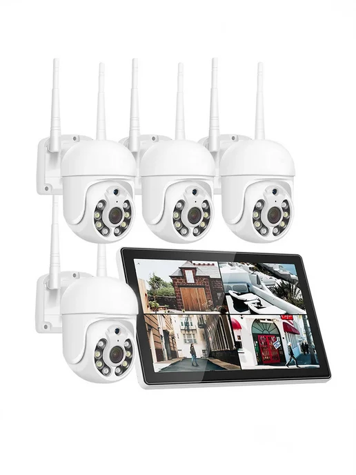 MiCam Комплект система видеонаблюдения 5Mp IP PTZ с LCD монитором, белый, фото 3