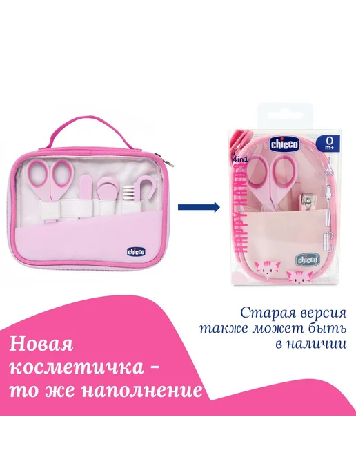 CHICCO Маникюрный набор Happy Hands, голубой, розовый, фото 2
