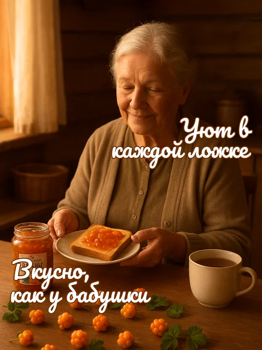 Добродед Варенье из морошки натуральное крафт, 300 г, 300 г, фото 2