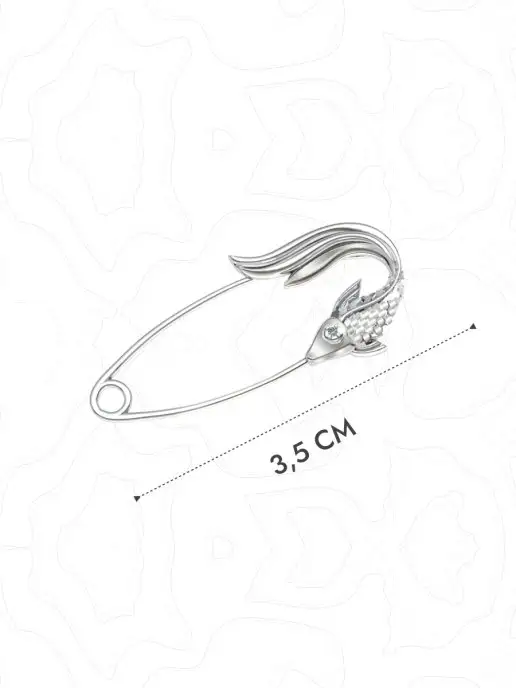 INCRUA Брошь булавка Рыбка из серебра 925 пробы, серебристый, фото 2