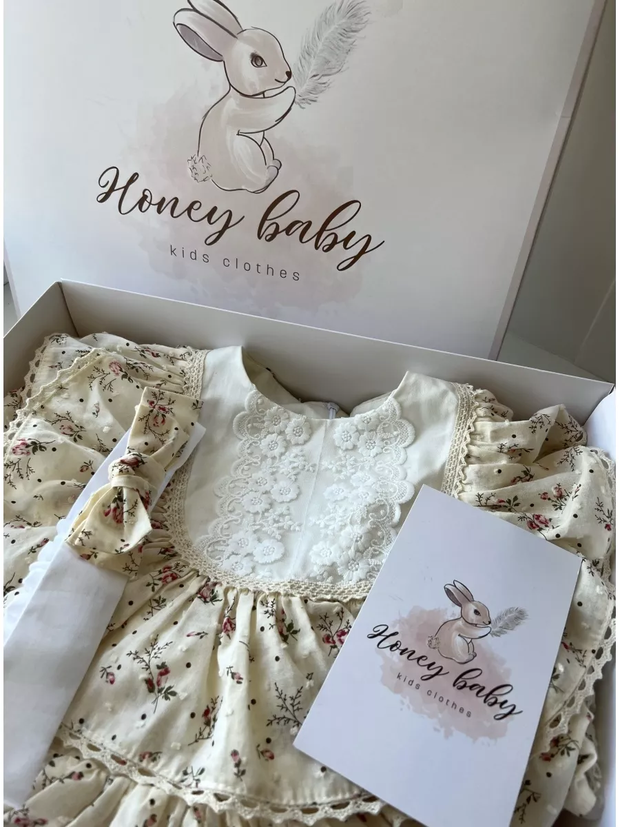 Платье для девочки праздничное нарядное с кружевом Honey Baby 90951657  купить за 4 218 ₽ в интернет-магазине Wildberries