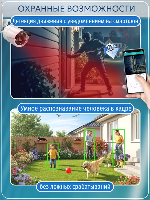 MiCam Цифровой WiFi комплект видеонаблюдения на 2 камеры 3Mp, черный, фото 4