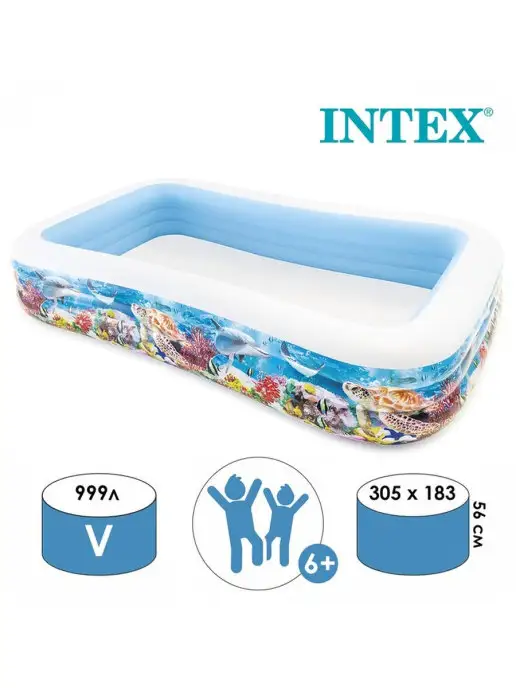 Intex Бассейн надувной 305*183*56 см, 305x183x56 см