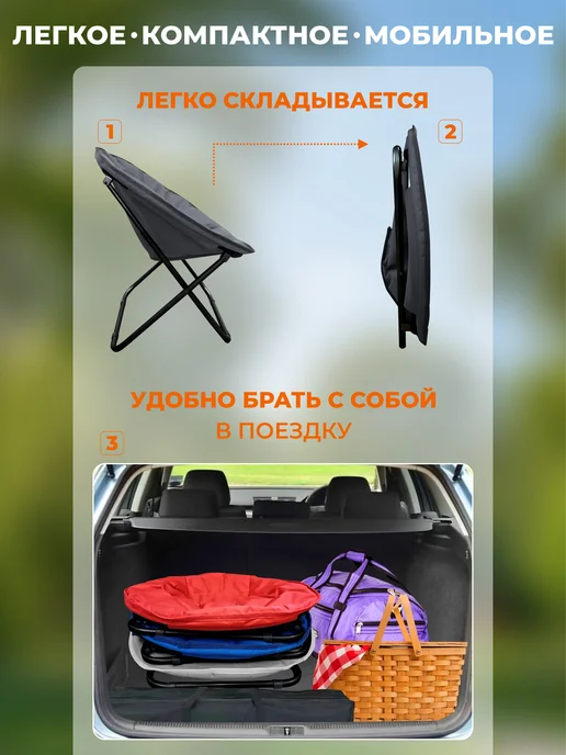 ТПК "ВЕСНА" Стул на природу, отдых, рыбалку, серый, фото 6