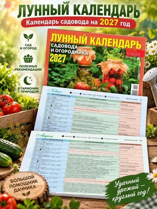 Огород.ru Лунный календарь садовода 2027 посевной, зеленый, фото 2