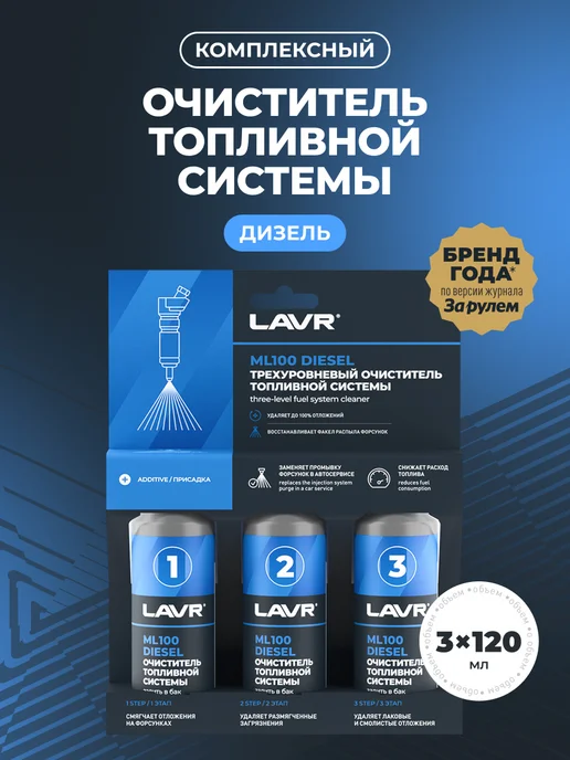 LAVR Очиститель топлива присадка для автомобиля, вариант