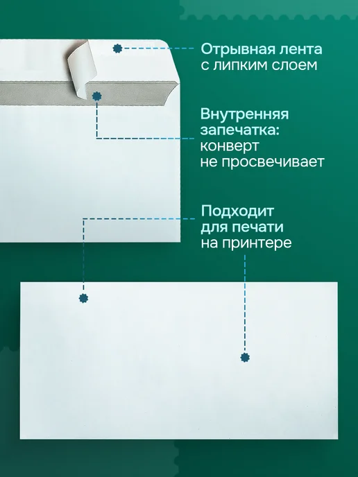 CardsLike Конверты бумажные почтовые для писем Е65, стрип, 50 шт, 50 шт, фото 2