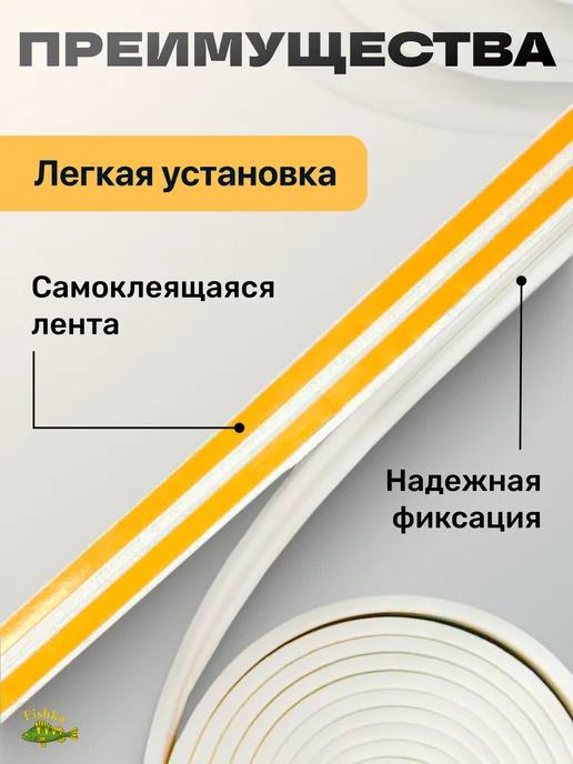 4Walls Уплотнитель самоклеящийся для окон и дверей, белый, фото 2