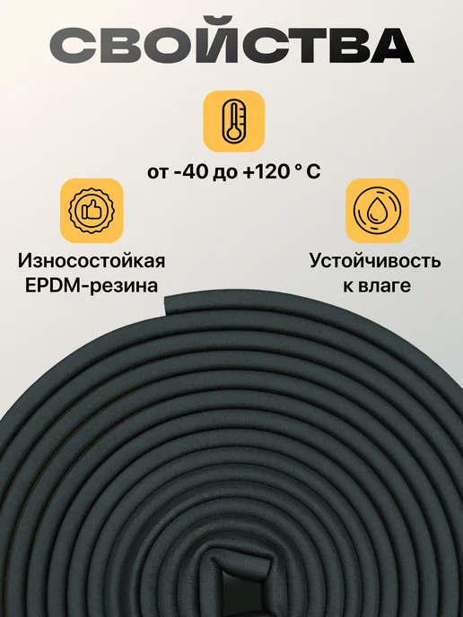 4Walls Уплотнитель самоклеящийся для окон и дверей, черный, фото 5