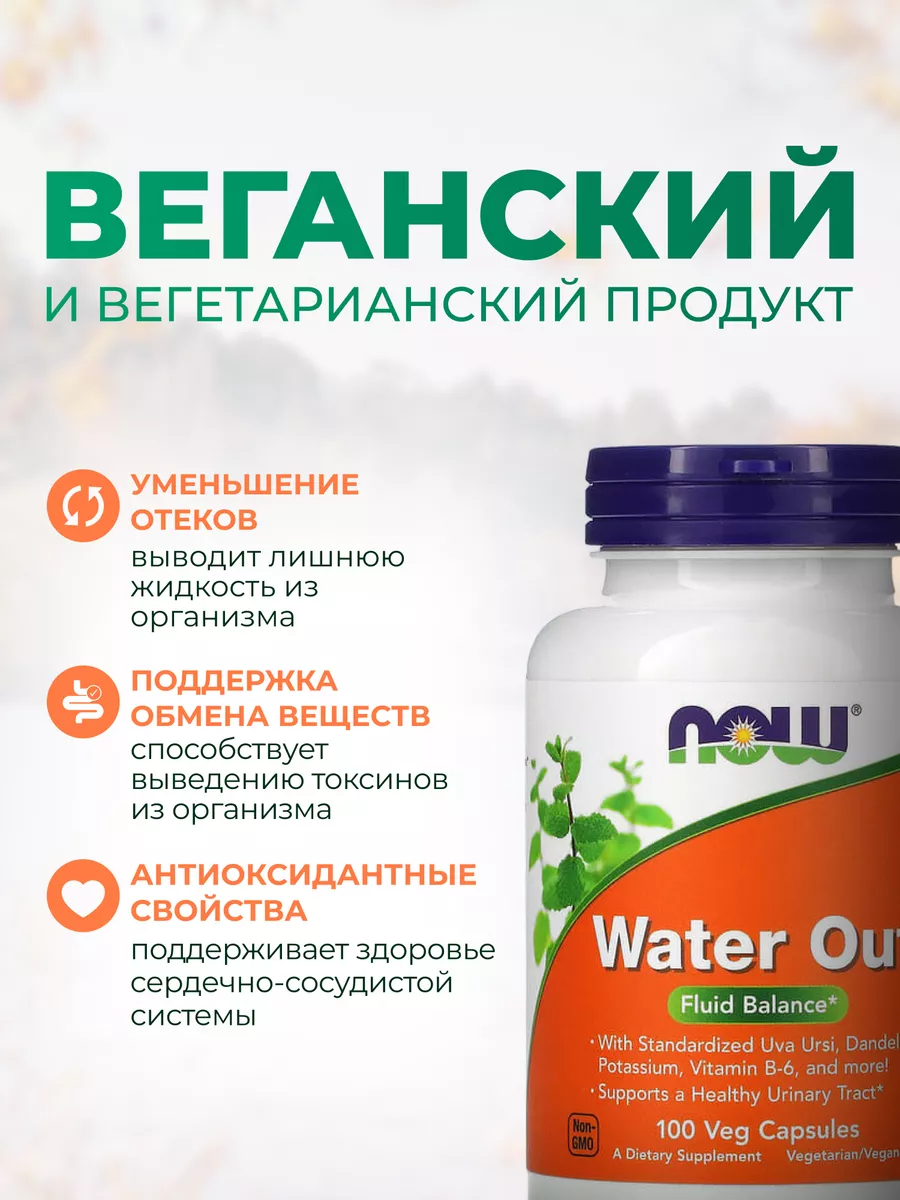 Вотер Аут Water Out 100 капсул NOW 91272562 купить за 1 873 ₽ в  интернет-магазине Wildberries