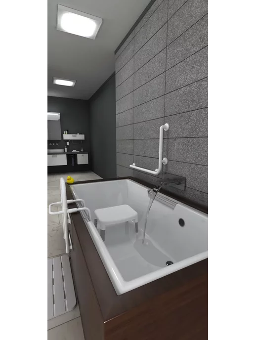 PRIMANOVA Табурет для ванной KV22, регулируемый, белый, белый, фото 2