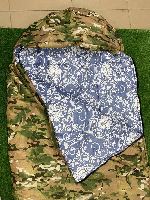 Campplanet Спальный мешок с капюшоном теплый, зеленый, фото 7
