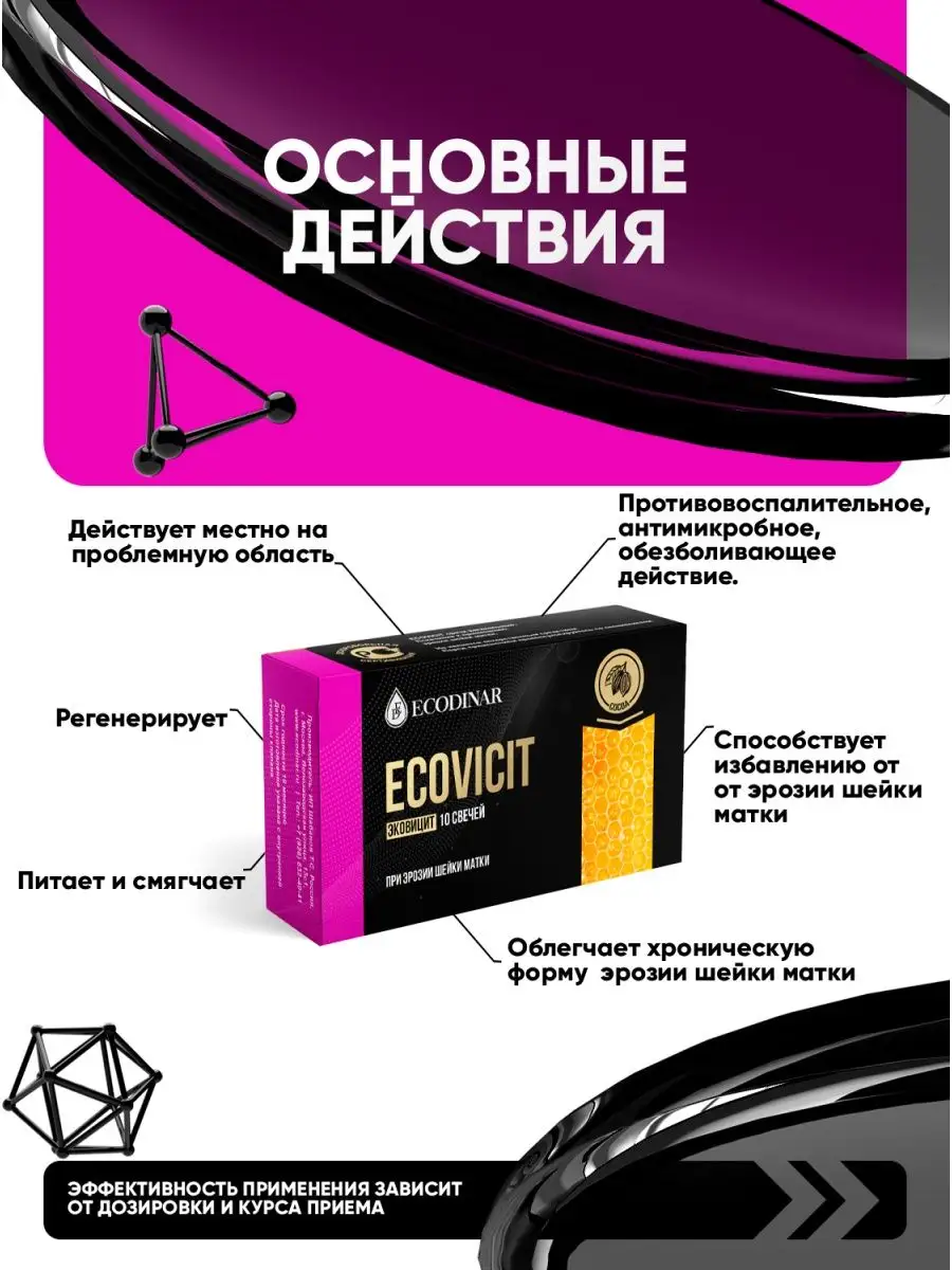 Фитосвечи «ECOVICIT» для профилактики эрозии шейки матки ECODINAR 91510506  купить за 419 ₽ в интернет-магазине Wildberries