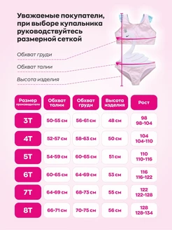 Костюм купальный YUMA KIDS. Цвет розовый, белый, бирюзовый. Вид 5.