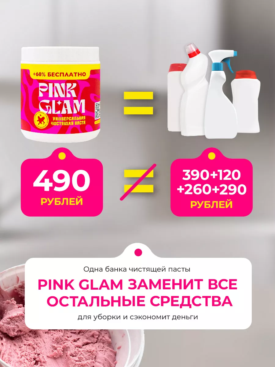 Паста чистящая пинк глэм универсальная PINK GLAM 91569575 купить за 441 ₽ в  интернет-магазине Wildberries