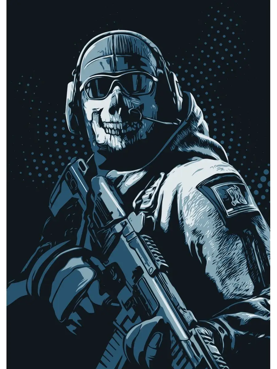 Постер 30х40 см. Игра Call Of Duty (COD) спецназ Ghost арт Poster Mall  91570651 купить за 341 ₽ в интернет-магазине Wildberries